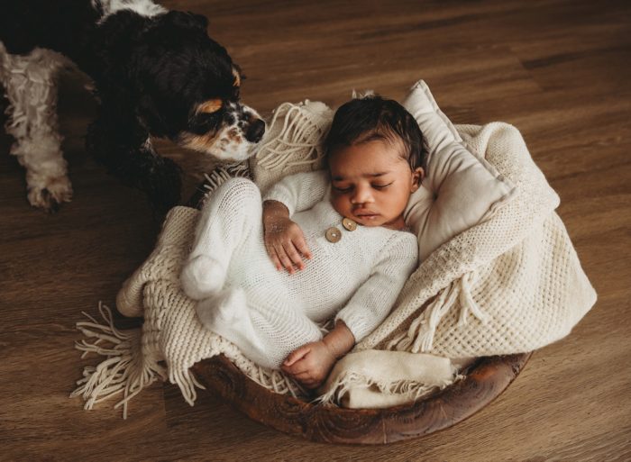Calm in-home newborn photography of baby boy in Manhattan