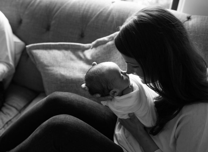 Intimate newborn family photography session in New York City