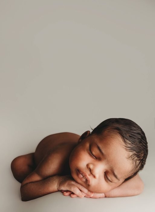 Close-up newborn detail photo of baby boy during NYC in-home session
